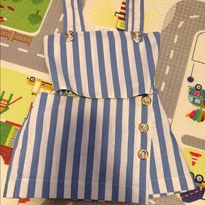 Dalai Kids  Blue and White Striped Skirt